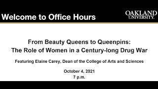 CCE Office Hours: From Beauty Queens to Queenpins: The Role of Women in a Century-long Drug War