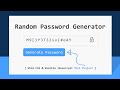 Strong Random Password Generator Mini Project using Html CSS & Javascript | Password Generator App