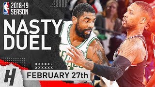 Damian Lillard vs Kyrie Irving NASTY Duel Highlights Blazers vs Celtics 2019.02.27 - SICK!