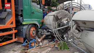 Kondisi Lokasi Kecelakaan Truk Tabrak Tiang Tewaskan 10 Orang