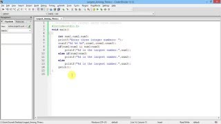 C Tutorial 5: Largest among three numbers | Use of logical operators in if statement