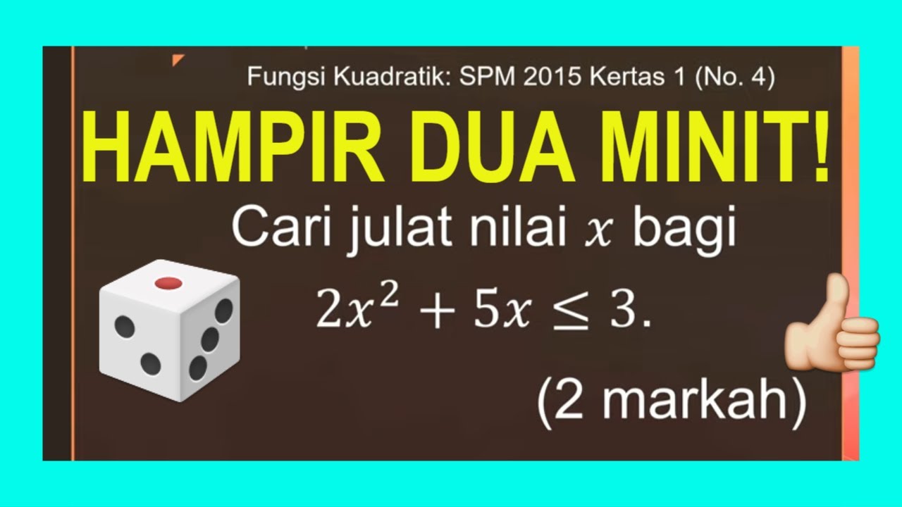 SPM Matematik Tambahan 2015 Kertas 1 Nombor 4 - Persamaan Dan ...