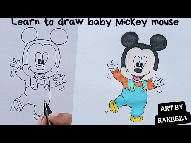 Baby Mickey Mouse Drawing Step By Step