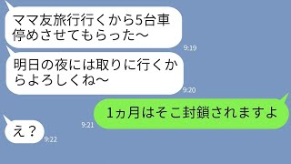 【LINE】うちの敷地をママ友仲間に紹介して無断駐車させる隣人女 →完全封鎖して1か月海外出張に出かけたと伝えた時の反応がwww