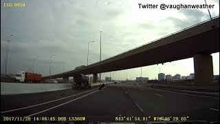 Driving Fail - Traffic Barrel Flying