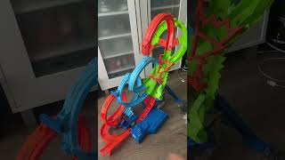 Hotwheels Trackset with 4 Loop and 3 way crash! #hotwheelsdiecastcars #hotwheelsdiecast #hotwheels