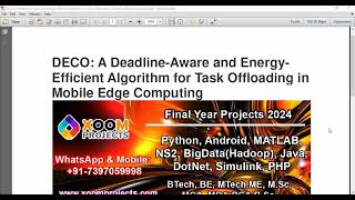 DECO A Deadline Aware and Energy Efficient Algorithm for Task Offloading in Mobile Edge Computing