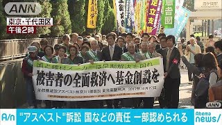 建設アスベスト訴訟　国に一部責任認め賠償命令(17/10/28)