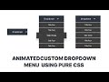 Custom Animated Dropdown Menu Using Pure CSS | #DeveloperHub