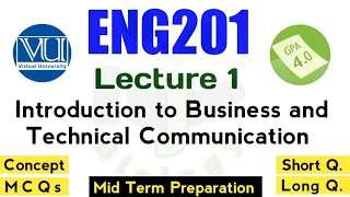 ENG201 Short Lecture 1 | Concept | MCQs | Short and Long Questions | Mid Term Preparation | VU