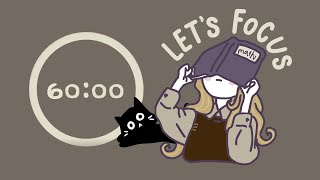 Pomodoro Timer 4x60 (4hr) | ADHD | Let's get focused! | Lofi Hip Hop ♡ #pomodoro #studywithme