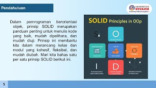 2024 Desain dan analisis berorientasi objek #live #6 Prinsip DesainBerorientasi Objek: SOLID