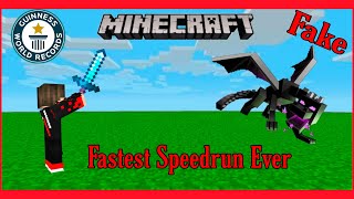 Fake Minecraft Speedrun Be Like