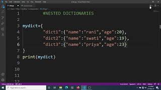 Nested dictionary in python|| Coding With Sarika ||