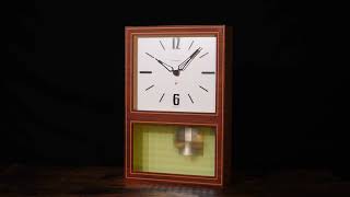 INTERZERO Chambre　GLASS PENDULUM CLOCK CLASSIC　モダンな振り子時計・掛け時計/CH-052WN/WALNUT