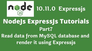 Nodejs tutorial: read data from database and render it using expressjs part7