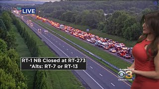 Route 1 Northbound Closed Due To Crash Involving Overturned Dump Truck