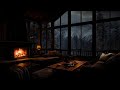 Cozy Room with the Sound of Fireplace and Heavy Rain/Sound helps you Relax Effectively