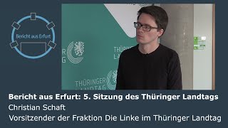 Bericht aus Erfurt: Christian Schaft, Linke-Fraktionschef, im Gespräch nach der 5. Landtagssitzung