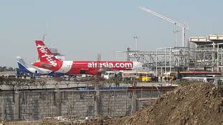 air asia India Airbus A320 landed in jabalpur airport new terminal building