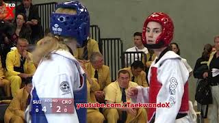 Taekwondo Euros 2006 Female Feather Weight Semi Final Nina Kläy (SUI) v Martina Zubcic (CRO)