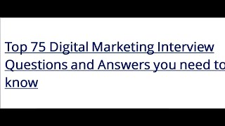 Listening practice with Digital marketing interview questions and answers | Digital marketing
