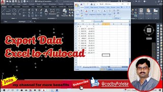 Autocad to Excel || Export Data Atocad to Excel @cadbypatelsir