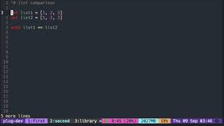 Vimscript Tutorial: List ( comparing lists )