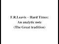 F.R. Leavis – Hard Times: An analytic note(The Great tradition)