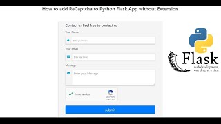 How to add ReCaptcha to Python Flask App without Extension