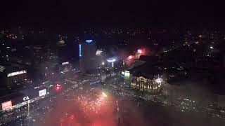 New Year's celebrations in Warsaw, Poland