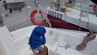 SailwithMistral CS 36 Traditional, Cleaning a rusty deck on our sailboat with Muriatic acid