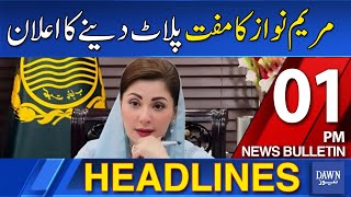 Dawn News Headlines : 01 PM | Maryam Nawaz Announces Free Plots | 13-2-2025 | Dawn News