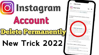 How To Delete Instagram Account Permanently || instagram account delete kaise kare permanently |2022