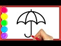 UMBRELLA DRAWING | HOW TO DRAW UMBRELLA EASY STEP BY STEP