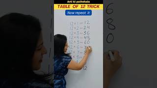 😜Easy way to Learn Table of 12/Multiplication Table of 12/ 12 ka table #shorts #shortsfeed #trending