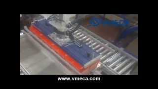 VMECA V-Grip System Palletizing for 8 large boxes with ABB robot