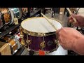 purple sparkle with gold DW snare Iphone demo