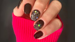 Dip With Me | Black Nails with Holo Stars | Mani Boss