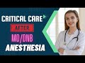 Scope of Critical care medicine after MD/DNB Anesthesia.