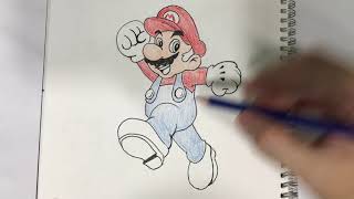 How to draw Super Mario? 如何畫超級瑪利歐？time-lapse