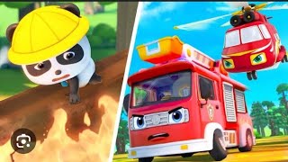 Fire Truck | Fire rescue team | Fire Man | Fire Cartoon | wheels on the bus | More Nursery Rhymes