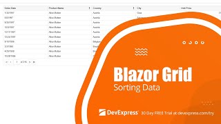 Blazor Grid: Sorting Data