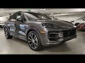 Porsche Cayenne 2024 in Quartzite Grey Metallic with Black/Bordeaux Red Interior