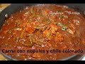 Carne de puerco con nopales y chile colorado a mi estilo sinaloense