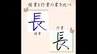 【硬筆・ペン習字】「長」（楷書と行書）の書き方と練習のコツ・お手本・見本（ボールペン字/書道）