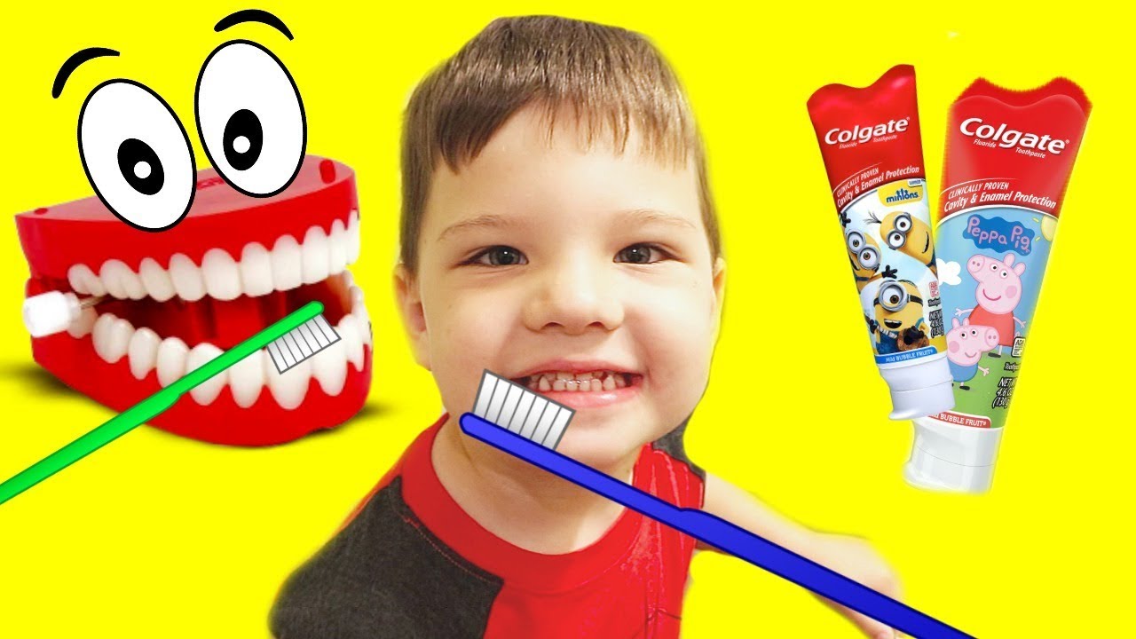 Brush Your Teeth Song | Caleb Pretend Play Learning How To Brush Teeth ...