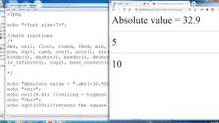 PHP Math functions - Part 1 | Easy example (Gujarati)