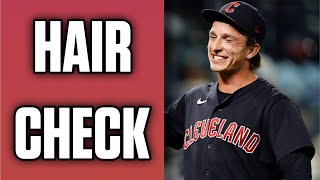 James Karinchak Gets Hair Checked for Foreign Substances