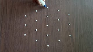 5 చుక్కల బుజ్జి ముగ్గు🤩👌-small muggulu-chukkala muggulu-easy rangoli-simple muggulu-#haibujjirangoli